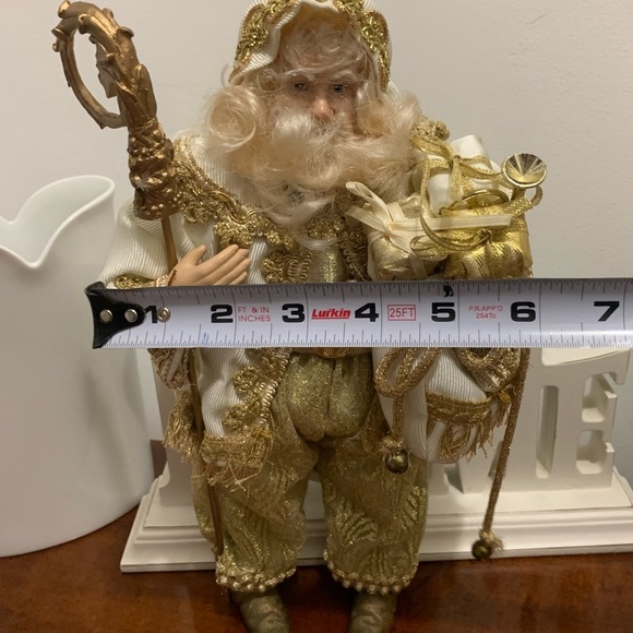 12” Father Christmas Gorgeous in Gold/White - Picture 9 of 13